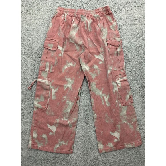 Unbranded (L) Large Drawstring Pull-cord Pull Red Gray Denim Cargo Jean Pants - Picture 6 of 13